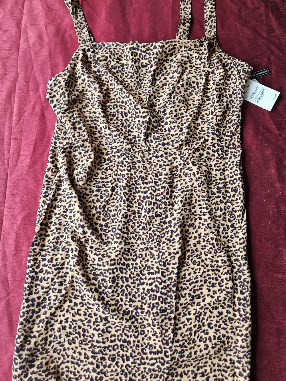 Nordstrom XL BP Leopard Print Swing Dress Sleeveless Mock Casual Mod New NWTRARE